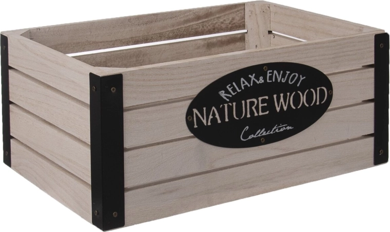 Rustic puidu-metallist hoiukast 31 × 21 × 13 cm
