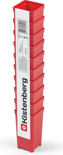 Komplekt 10 plastist tööriistakasti TAGER BOX, punased, 5 × 5 × 9,7 cm