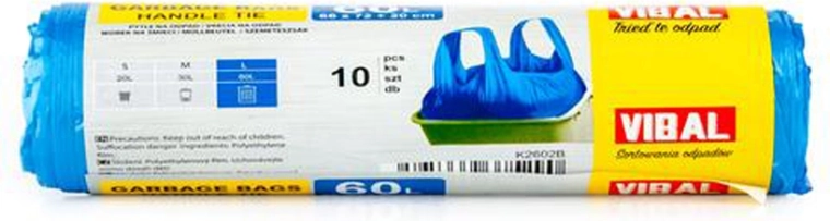 Prügikotid sangadega 60 l, 10 tk, sinised