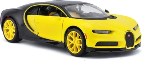 Kollektsioneerimismudel BUGATTI Chiron kollane-must 1:24