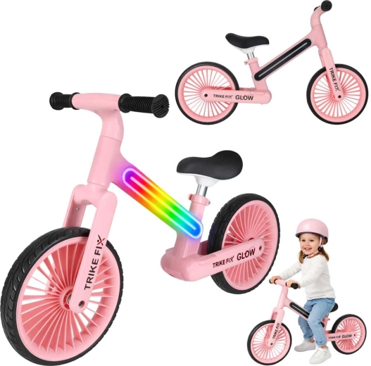 Tasakaaluratas Trike Fix Glow LED lastele – Roosa