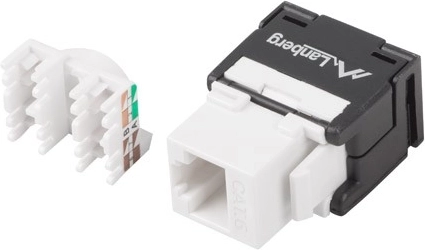 Tööriistavaba keystone-moodul RJ45 UTP Cat.6a 180° paigalduskarpi