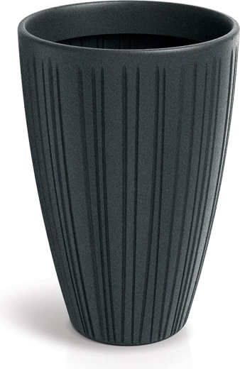 Kõrge sooniline lillepott Fero Round High 48 cm, pliihall