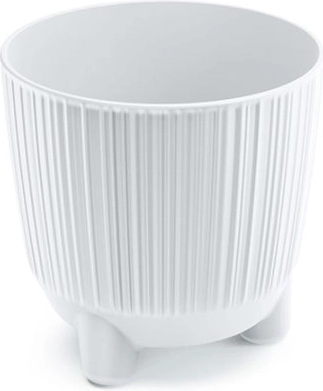 Plastist lillepott jalgadega 10,7 cm valge