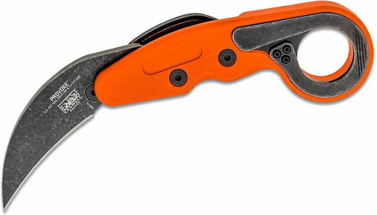 CRKT Provoke Orange karambiit, kokkupandav nuga 6,3 cm stonewash-teraga ja Grivory käepidemega
