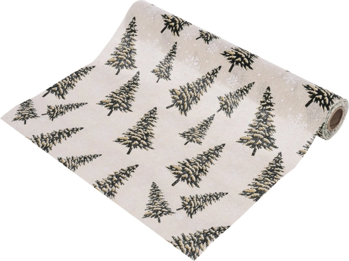 Jõuluteemaline lauarunner kuusemotiiviga 250 × 28 cm – 1 tk
