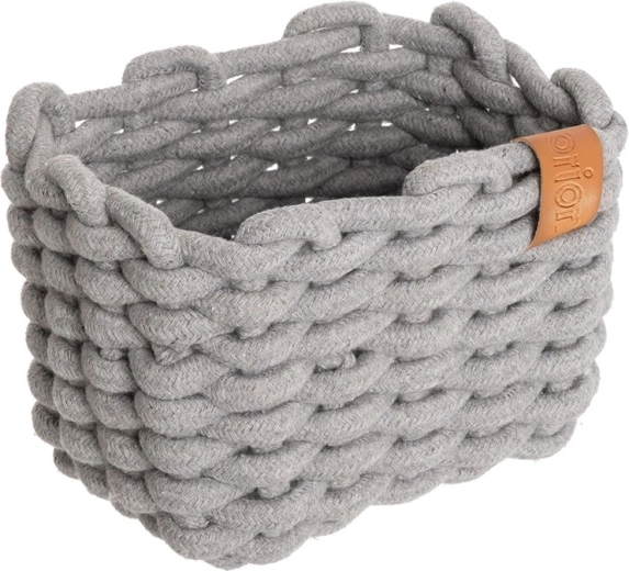 Puuvillane hoiukorv Skandi, hall, 19,5 × 14 × 14 cm