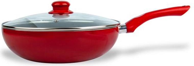 Kitchisimo Rosso 28 cm wok pan with lid and non-stick surface