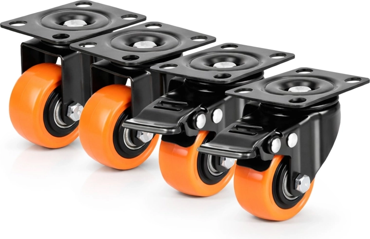 Pöörlevad transpordirattad RENEW FORCE komplekt 4 tk piduriga (2+2)