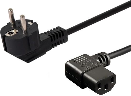 Toitekaabel Schuko (M) nurga all – IEC C13 nurga all 1,8 m