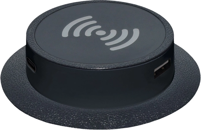 Solight väljatõmmatav juhtmevaba Qi-laadija 15 W USB-A ja USB-C PD-ga, must – 1 tk