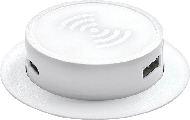 Solight väljatõmmatav juhtmevaba Qi laadija 15 W USB-A ja USB-C PD 20 W-ga, valge