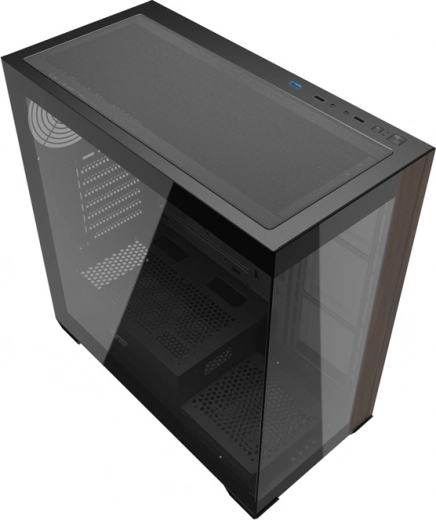 Darkflash DS900W arvutikorpus, must, ilma ventilaatoriteta
