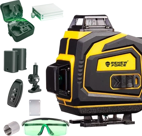 Laser ristnivelliir 360° 3D Renew Force LL59P rohelise laseriga