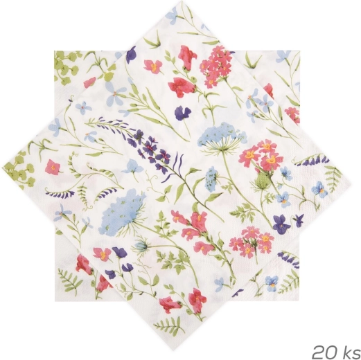 Lillemustriga paberist salvrätikud roosades toonides 33 × 33 cm 20 tk