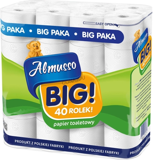 Tualettpaber BIG, 3-kihiline tselluloosist, pakis 40 tk, FSC