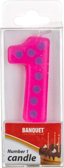 Birthday Candle No. 1 Pink
