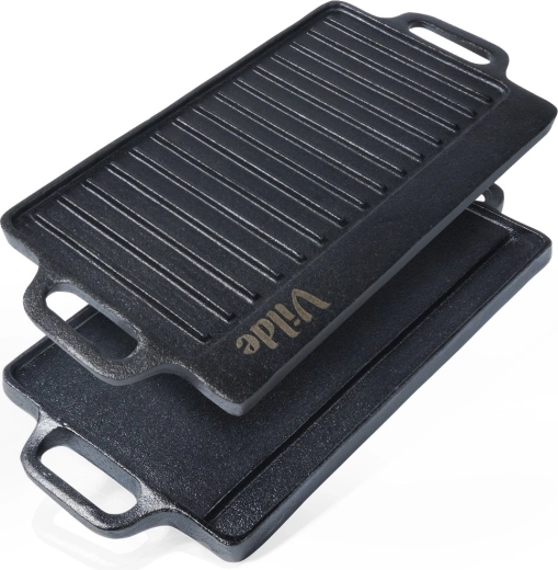 Kahepoolne malmist grillplaat CAST LINE 40 × 20,5 cm