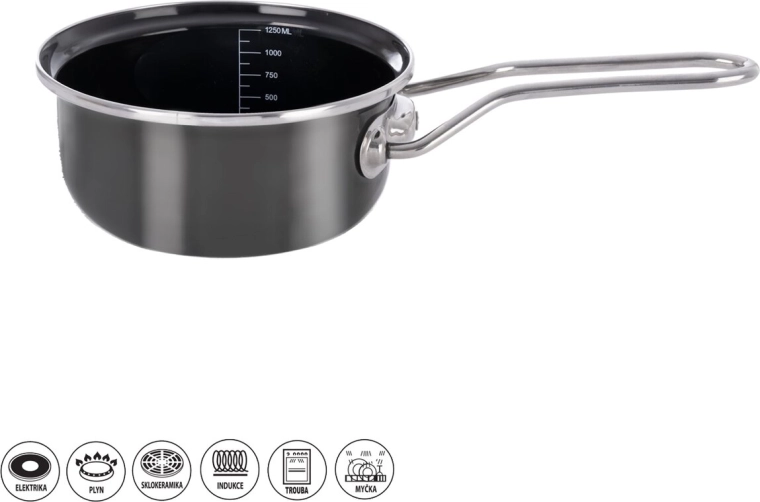 Orion Metalic Enamel Saucepan, 18 cm, 1.25 l