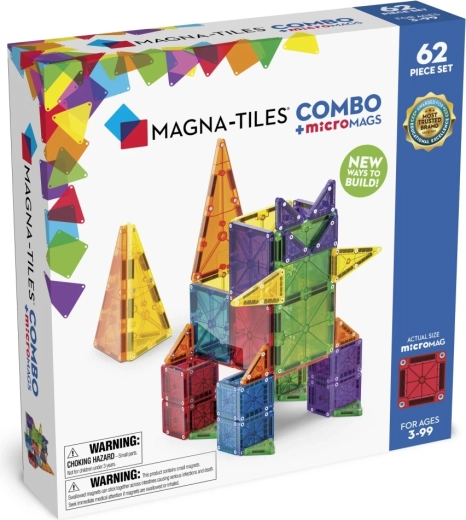 MAGNA-TILES magnetiline ehituskomplekt Combo 62 osaga