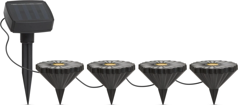 RGB lillekujulised päikesepatareiga LED-maavalgustid