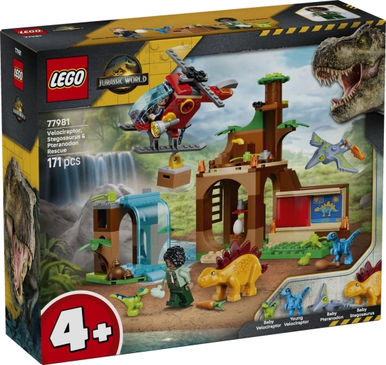 LEGO Jurassic Worldi päästekeskus velociraptorite, stegosauruse ja pteranodoniga
