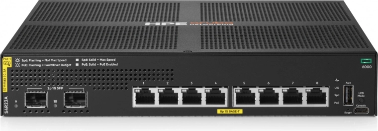 Aruba Networking 6000 8G Class4 PoE 2SFP lüliti 67 W