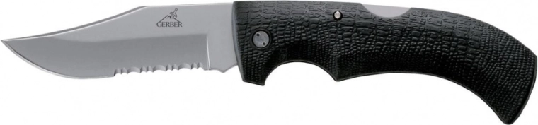 Gerber Gator vastupidav kokkupandav tasku- ja matkanoa 9,5 cm osalise sakilisusega, must, GFN, nailonist vutlar