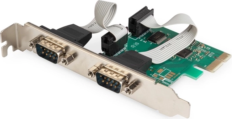 PCIe jadapti seeriapordi RS232 jaoks, 2× DB9, ASIX99100 kiibistik