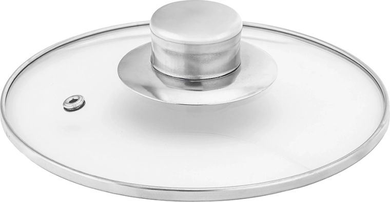 Glass lid with steam vent
