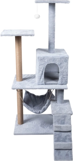 Kassi kraapimispuu maja, pesa ja treppidega, 4 tasandit, hall