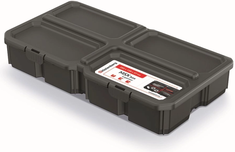 Tööriistade korraldaja MSX Box, must, 28,5 × 15,8 × 5,7 cm