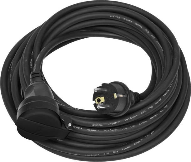 Pikendusjuhe 10 m IP44, kummikaabel H07RN-F 3×1,5 mm²