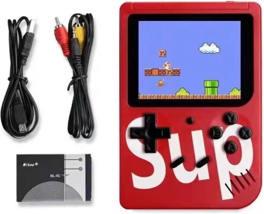 Kaasaskantav SUP-mängukonsool 400 mänguga – Punane
