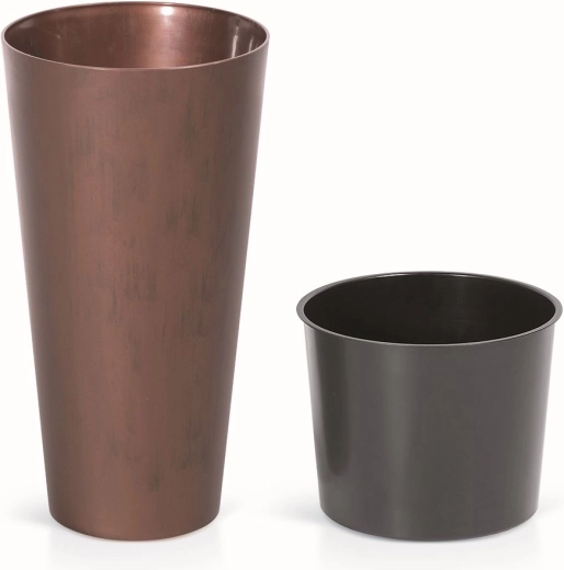 Lillepott Tubus Slim Corten sisuga 40 cm – patineeruv teras