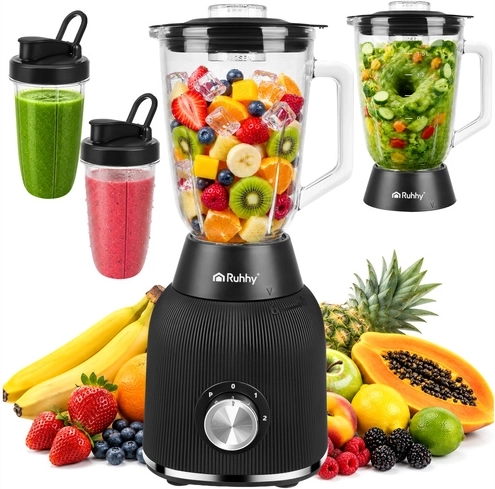 Lauablender Ruhhy 1200 W klaasnõu ja 2 reisipudeliga
