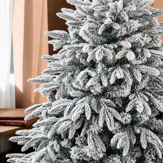 Heavily snow-flocked branches for a winter effect