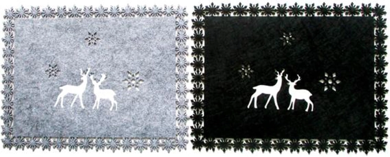 Jõulune vildist lauamatt 43 × 33 cm – ristkülikukujuline, 2 varianti