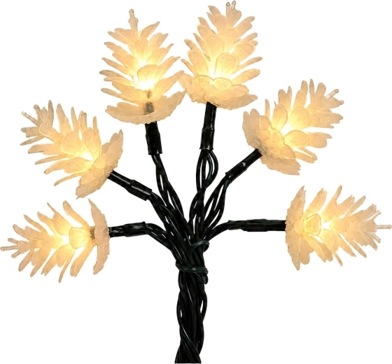 Retlux Christmas LED String Lights with Pine Cones, 80 LEDs, Warm White, 20 m