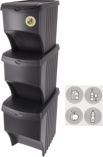 Sorteerimisprügikast UH 3×22 l must