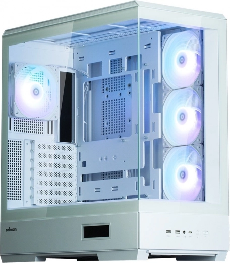 Valge Mid-Tower korpus 4x ARGB ventilaatoriga