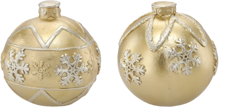 Kuldne jõulukuul lumehelveste motiividega 21,5 cm