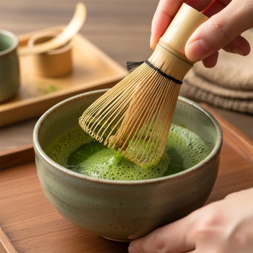 Ühtlane matcha peene vahuga