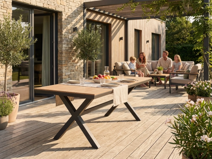 Spacious table for outdoor dining