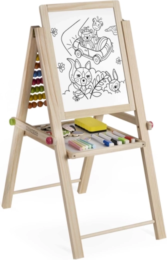 Dual drawing surface: chalk and magnetic marker