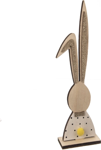 Puidust dekoratsioon jänes valge-pruun 26 cm