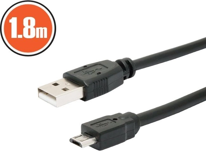 USB 2.0 kaabel A–micro B, 1,8 m, must