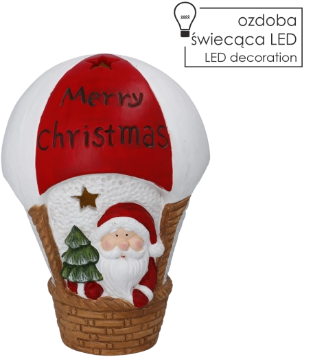 Christmas Santa Claus Figurine in a Balloon with LED Lighting