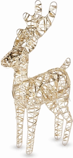Valgustav kuldne põhjapõder, 30 LED-i, 37 cm