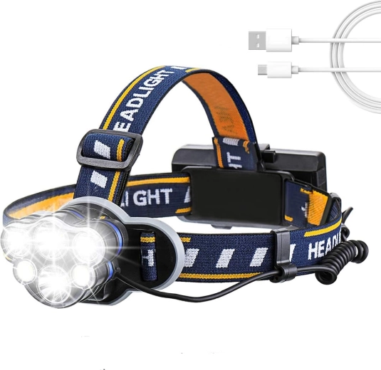 High-performance rechargeable headlamp, 550 lm
